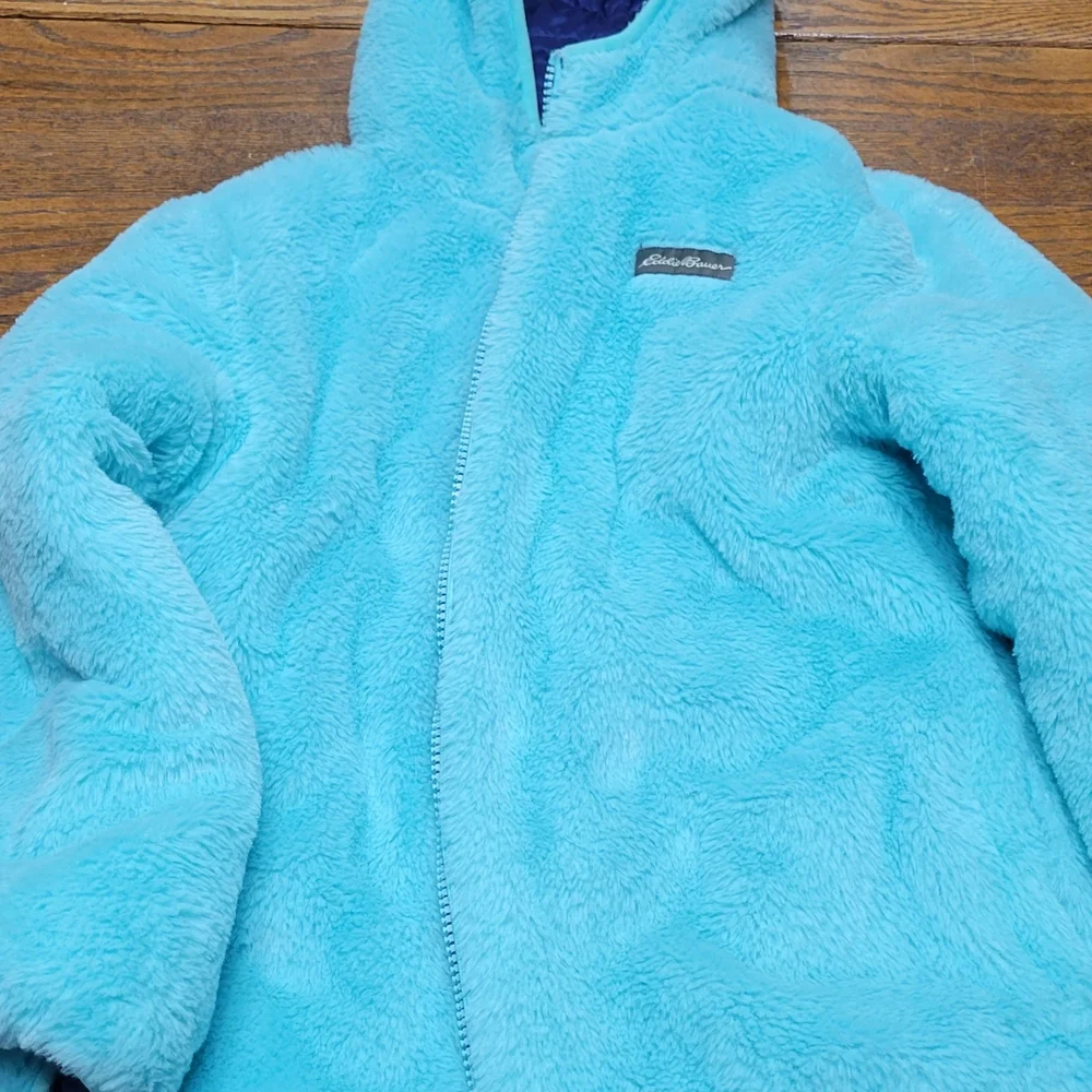 Eddie Bauer Aqua Faux Fur Jacket